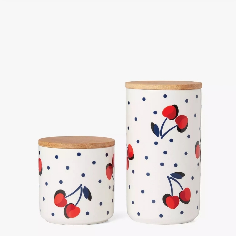 kate spade vintage cherry dot 2-piece canister set